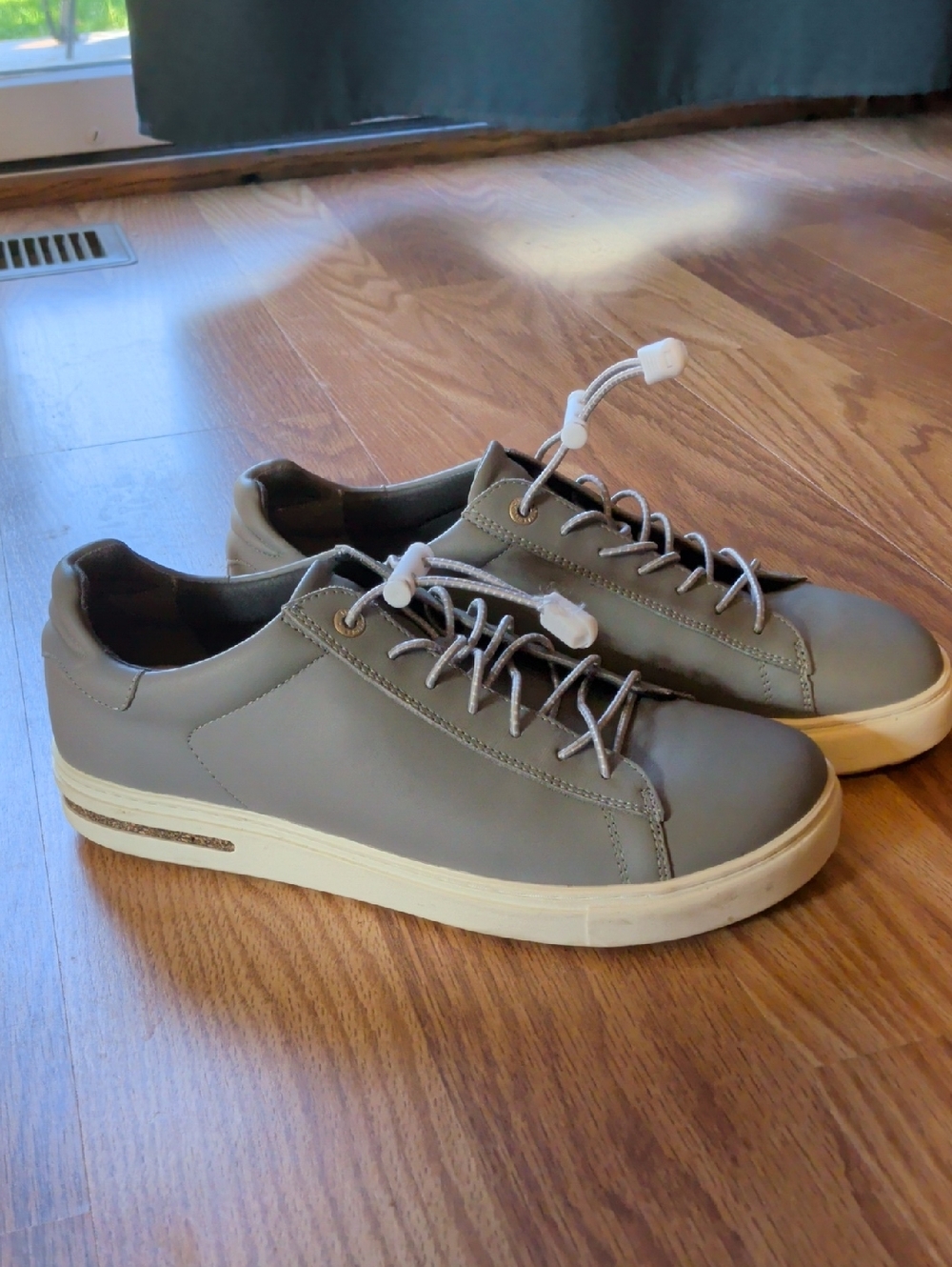 Birkenstock Bend Low Grey Leather Sneakers Sz 41